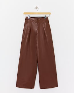 Faux Leather Wide Leg Trouser