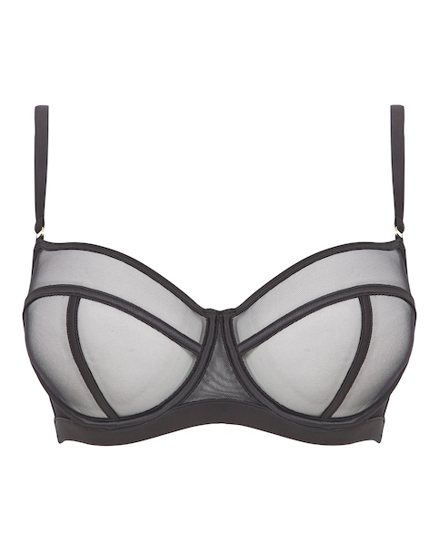 Figleaves Pimlico Non Padded Underwired Balcony Bra B-G - Black
