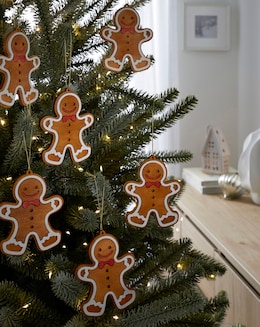 Set of 6 Gingerbread Hanging Tree Decorations