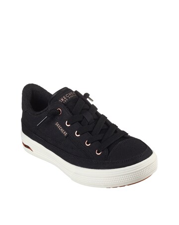 Skechers Black Arch Fit Arcade Canvas Fashion Trainer