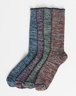 4 Pack Marl Boot Thick Boot Socks