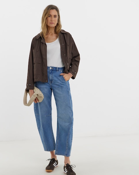 Chocolate Hooded Lightweight Rain Jacket