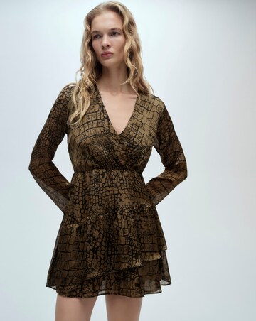 Mango Animal Print Ruffle Dress