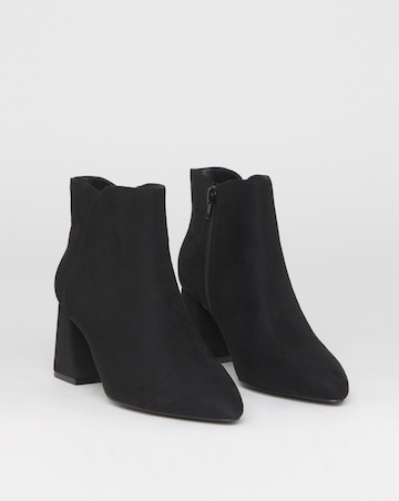 Salsa Pointed Block Heel Ankle Boots - Wide Fit (E)