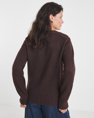 Blue V Neck Seam Detail Cardigan
