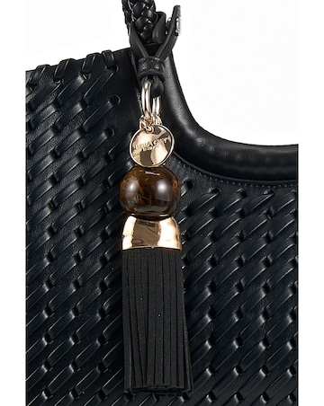 Luella Grey Paige Black Whipstitch Tote