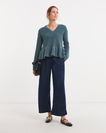 V Neck Peplum Jumper