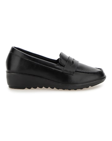 Cushion Walk Low Wedge Loafers Wide E Fit