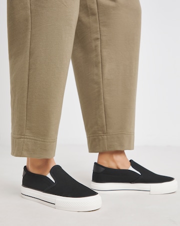Cali Slip On Canvas Trainer - Wide Fit (E)