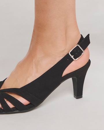 Lisbon Peep Toe Slingback Shoes - Extra Wide Fit (EEE)