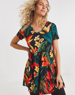 Joe Browns Tiered Tropical Jersey Tunic