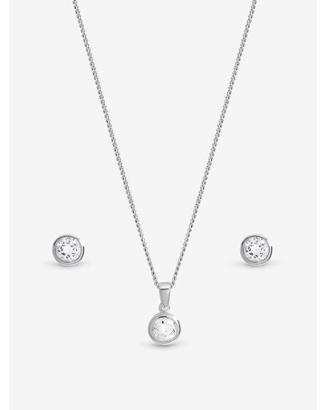 Inicio Sterling Silver Plated Cubic Zirconia Bezel Set - Gift Box