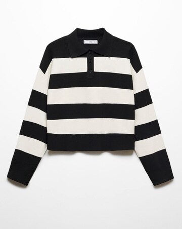Mango Striped Polo - Neck Sweater