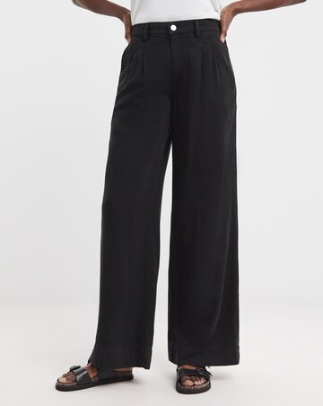Black Wide Leg Lyocell Jeans