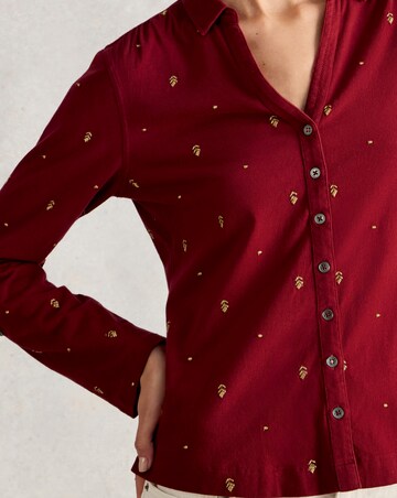 White Stuff Annie Embroidered Jersey Shirt