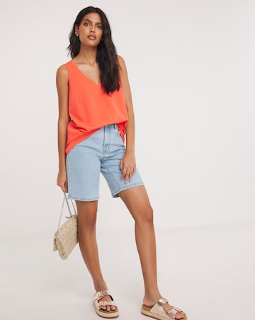 V Neck Woven Vest