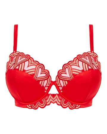 Figleaves Curve Siren Red Heart and Satin 1/2 Bra
