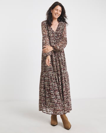 Tie Neck Georgette Maxi Dress