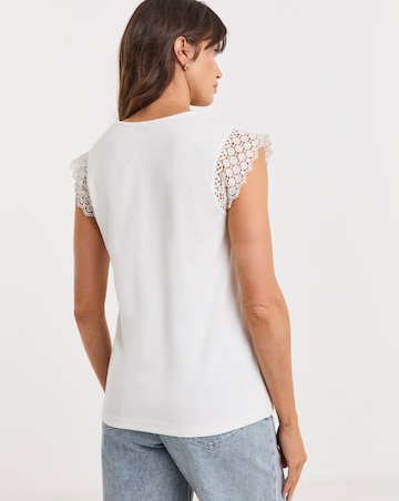 Pure Cotton Lace Insert Vest