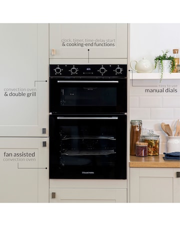 Russell Hobbs RH89DEO2001B/02 89cm High Built-In Double Oven Black Install