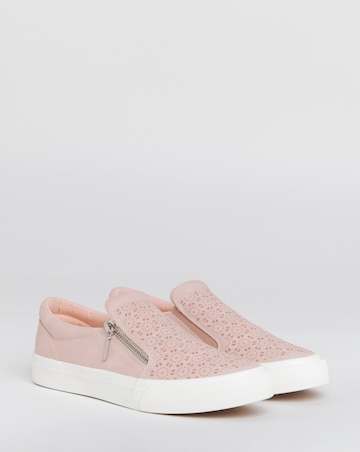 Bramble Zip Detail Slip on Trainer - Wide Fit (E)