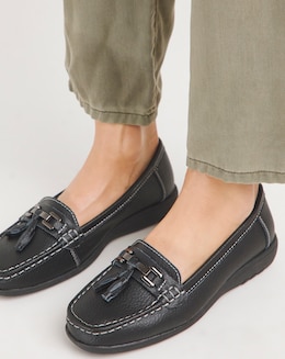 Samara Leather Tassel Detail Loafers - Extra Wide Fit (EEE)