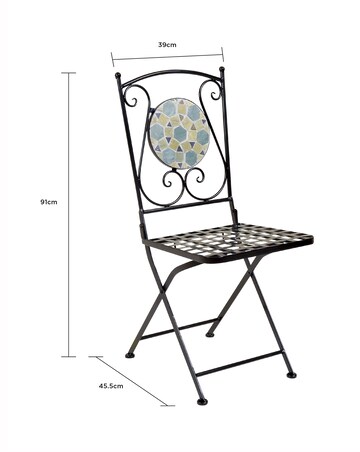 Charles Bentley Mosaic 4 Seater Dining Set - Blue