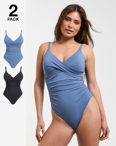 MAGISCULPT Medium Control 2 Pack Plunge Swimsuits