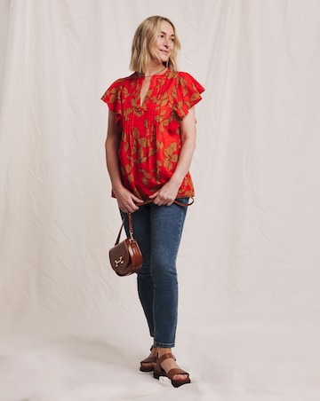 Julipa Flutter Sleeve Pintuck Blouse