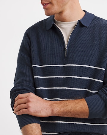 Stripe Slouch Knitted Polo