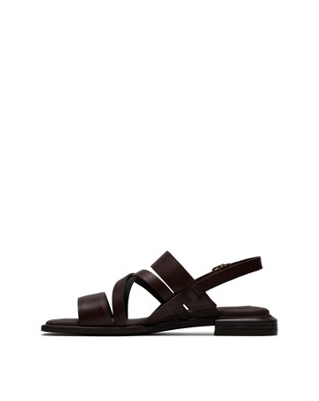 Clarks Dark Brown Ariany Strap Leather Sandals - Standard Fit (D)