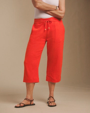 Julipa Cotton Cheesecloth Crop Trousers