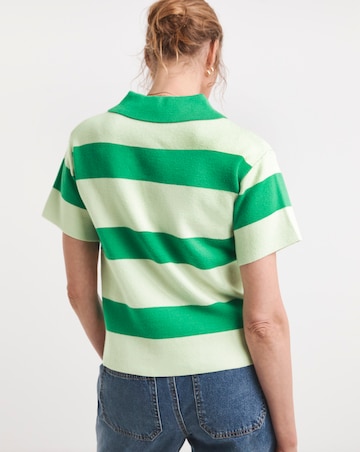 Green Stripe Short Sleeve Jumper