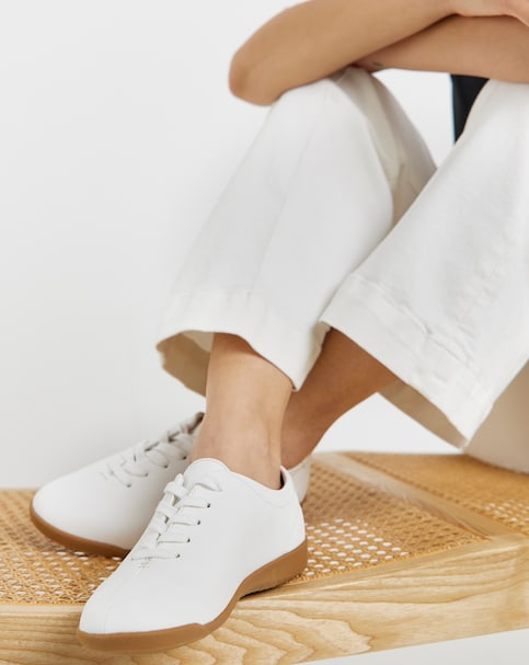 Adeline Tumbled Lace Up Trainer - Wide Fit (E)