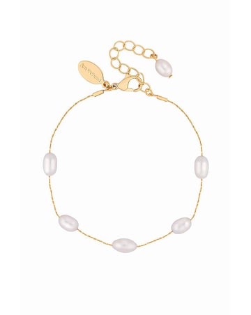 Jon Richard Gold Plated Fine Chain And Freshwater Pearl Bracelet