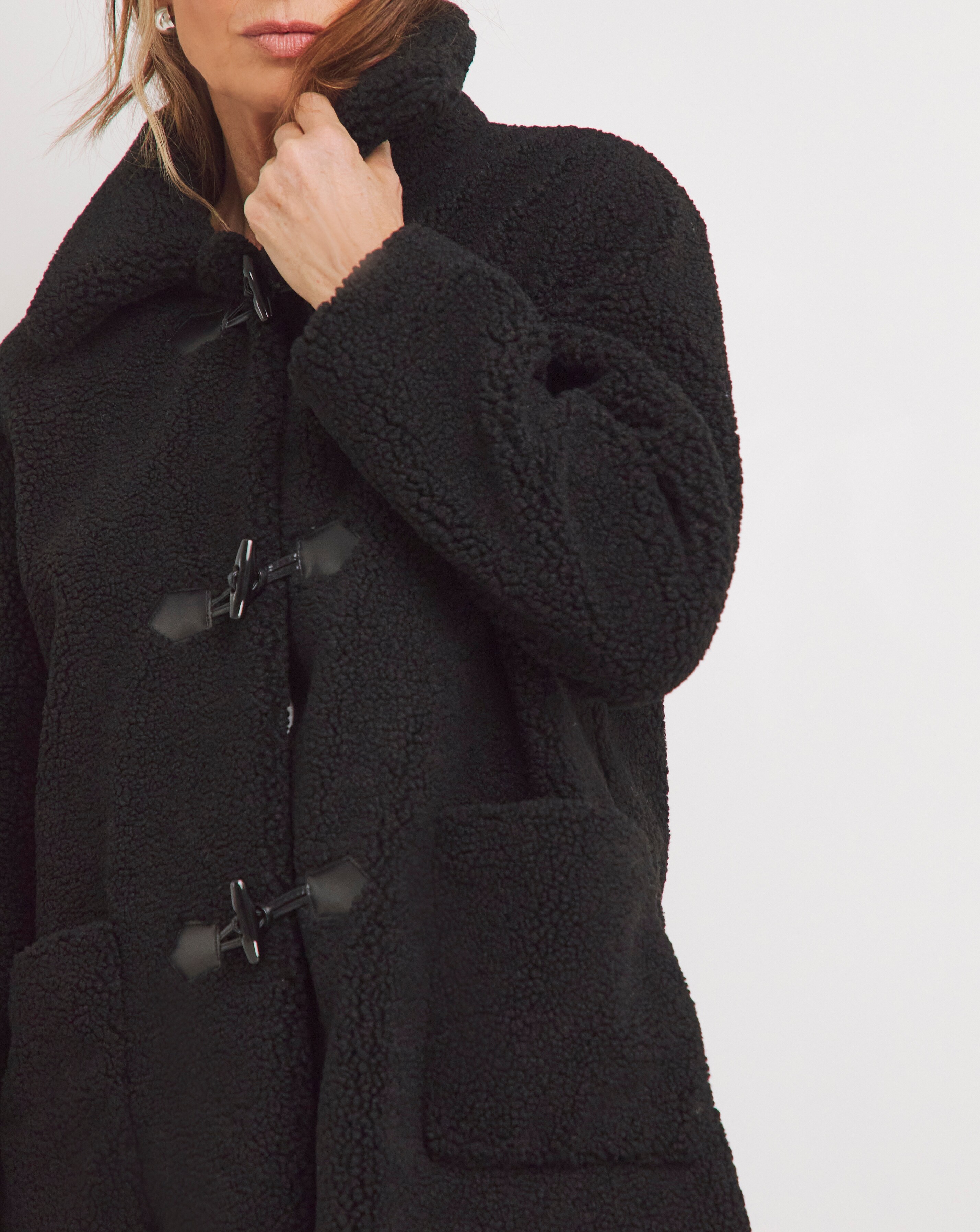 Hooded Coat Qed London Teddy Duffle Coat Urban Bliss Camel Borg