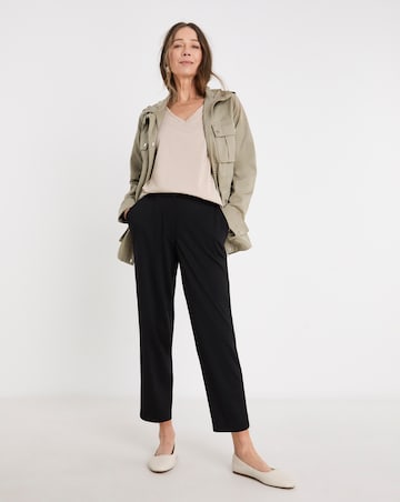 Black Tailored Jersey Tapered Trousers