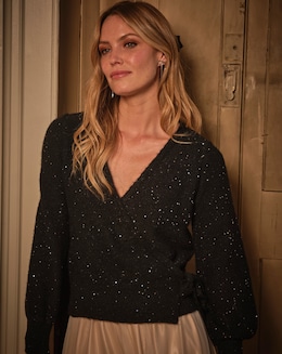 Fatface Bonnie Metallic Wrap Jumper