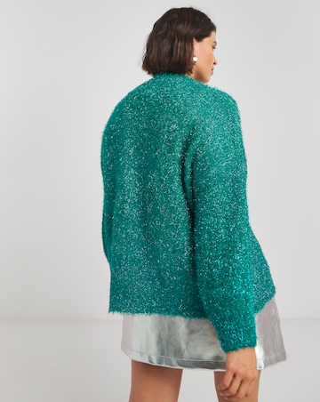 Simply Be X Twisted Wunder Green Tinsel Cardigan