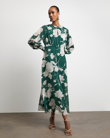 Joanna Hope Long Sleeve Maxi Dress With Keyhole