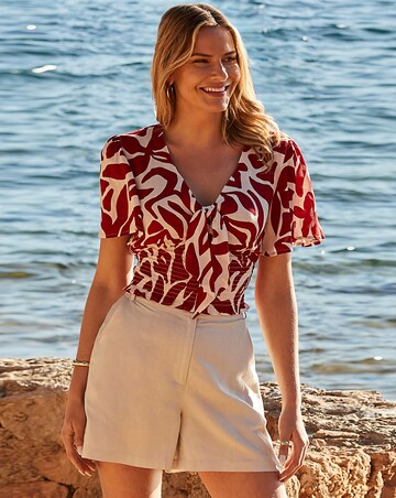 Sosandar Tie Front Blouse