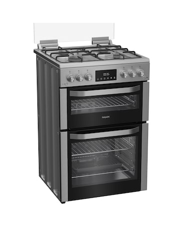 Hotpoint HDG6GDCX 60cm Gas Double Cooker Glass Lid Stainless Steel Installation