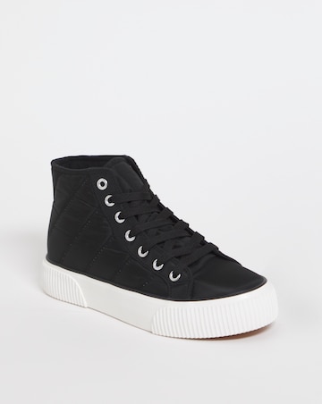 Ayla Quilted Hi Top Trainers - Wide Fit (E)