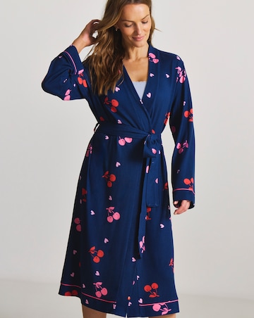 Pretty Secrets Supersoft Dressing Gown Cherry Print