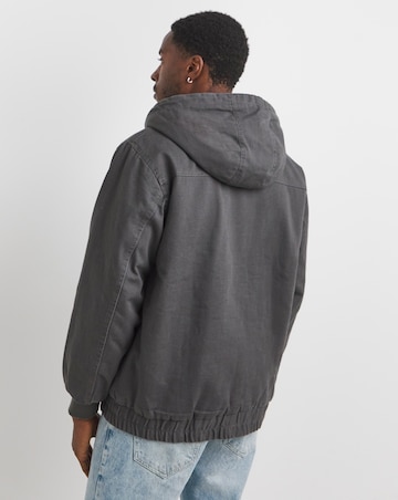 Charcoal Borg Lined Relaxed Fit Jacket