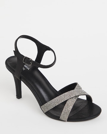 Joanna Hope Diamante Crossover Heeled Sandal - Extra Wide Fit (EEE)
