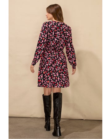 Ro&Zo Ditsy Rose Keyhole Dress