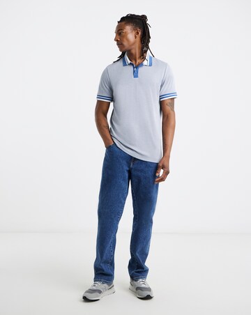 Tipped Jacquard Pique Polo Shirt Long