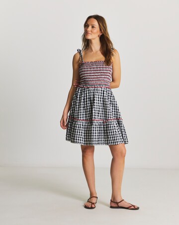 Gingham Cotton Mini Beach Dress