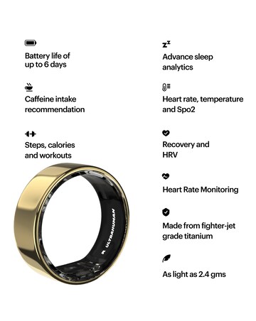 Ultrahuman Ring AIR Bluetooth Smart Ring - Air Gold - Size 7